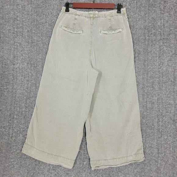 American Eagle Pants Womens 6 Green High Waist Wide Leg Paper Bag Crop - Picture 8 of 12